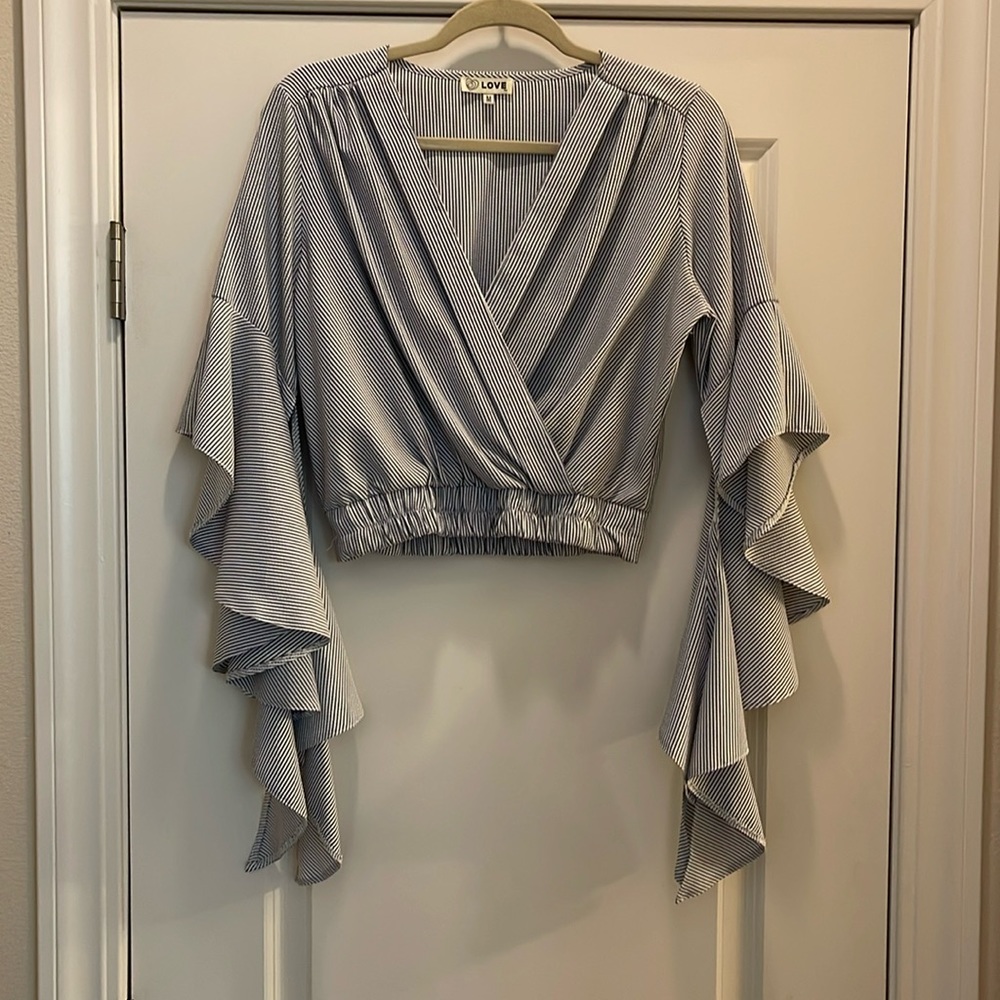 Crop pin stripe top